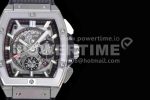 Hublot Spirit of Big Bang SS HBF Best Edition SS Bezel White Dial on Black Gummy Strap A7750 Super Clone Watch - Image 4