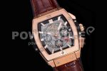 Hublot Spirit of Big Bang RG HBF Best Edition RG Bezel White Dial on Brown Gummy Strap A7750 Super Clone Watch - Image 2