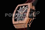 Hublot Spirit of Big Bang RG HBF Best Edition RG Bezel White Dial on Brown Gummy Strap A7750 Super Clone Watch - Image 6