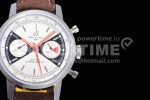 Breitling Top Time Chrono SS GF 1:1 Best Edition White Dial on Brown Leather Strap A7750 Super Clone Watch - Image 4