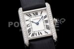 Cartier CAR0534A – Cartier Tank Must Small Dia SBlk SS/LE Wht K11 Sw Qtz Super Clone Watch - Image 5