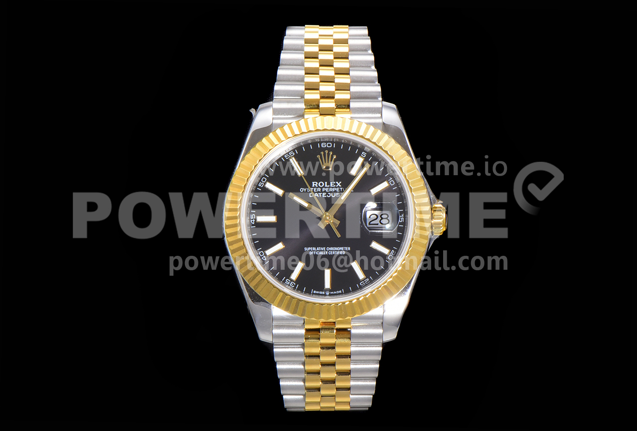 Rolex DateJust 41 126333 SS/YG JDF 1:1 Best Edition 904L Steel Black Stick Dial on SS/YG Jubilee Bracelet VR3235 Super Clone Watch