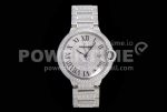 Cartier Ballon Bleu 42mm SS Full Paved Diamonds Dial on Diamonds Paved Bracelet MIYOTA 9015 Super Clone Watch