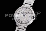 Cartier Ballon Bleu 42mm SS Full Paved Diamonds Dial on Diamonds Paved Bracelet MIYOTA 9015 Super Clone Watch - Image 3