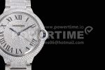 Cartier Ballon Bleu 42mm SS Full Paved Diamonds Dial on Diamonds Paved Bracelet MIYOTA 9015 Super Clone Watch - Image 4