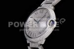 Cartier Ballon Bleu 42mm SS Full Paved Diamonds Dial on Diamonds Paved Bracelet MIYOTA 9015 Super Clone Watch - Image 6