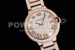 Cartier Ballon Bleu 42mm RG Full Paved Diamonds Dial on Diamonds Paved Bracelet MIYOTA 9015 Super Clone Watch - Image 2