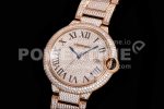 Cartier Ballon Bleu 42mm RG Full Paved Diamonds Dial on Diamonds Paved Bracelet MIYOTA 9015 Super Clone Watch - Image 3
