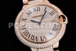 Cartier Ballon Bleu 42mm RG Full Paved Diamonds Dial on Diamonds Paved Bracelet MIYOTA 9015 Super Clone Watch - Image 5