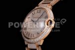 Cartier Ballon Bleu 42mm RG Full Paved Diamonds Dial on Diamonds Paved Bracelet MIYOTA 9015 Super Clone Watch - Image 6