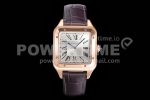 Cartier Santos de Cartier 35mm RG V6F 1:1 Best Edition White Dial on Brown Leather Strap MIYOTA 9015 Super Clone Watch