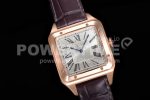 Cartier Santos de Cartier 35mm RG V6F 1:1 Best Edition White Dial on Brown Leather Strap MIYOTA 9015 Super Clone Watch - Image 2