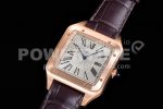 Cartier Santos de Cartier 35mm RG V6F 1:1 Best Edition White Dial on Brown Leather Strap MIYOTA 9015 Super Clone Watch - Image 3