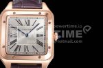 Cartier Santos de Cartier 35mm RG V6F 1:1 Best Edition White Dial on Brown Leather Strap MIYOTA 9015 Super Clone Watch - Image 4