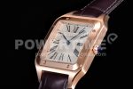 Cartier Santos de Cartier 35mm RG V6F 1:1 Best Edition White Dial on Brown Leather Strap MIYOTA 9015 Super Clone Watch - Image 6