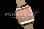 Cartier Santos de Cartier 35mm RG V6F 1:1 Best Edition White Dial on Brown Leather Strap MIYOTA 9015 Super Clone Watch - Image 8