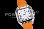 Cartier Santos de Cartier 35mm 2018 V6F 1:1 Best Edition White Dial on Brown Leather Strap MIYOTA 9015 Super Clone Watch V2 - Image 2