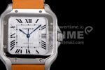 Cartier Santos de Cartier 35mm 2018 V6F 1:1 Best Edition White Dial on Brown Leather Strap MIYOTA 9015 Super Clone Watch V2 - Image 4