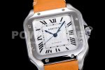 Cartier Santos de Cartier 35mm 2018 V6F 1:1 Best Edition White Dial on Brown Leather Strap MIYOTA 9015 Super Clone Watch V2 - Image 5