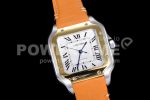 Cartier Santos de Cartier 35mm 2018 V6F 1:1 Best Edition White Dial RG Bezel on The orange belt MIYOTA 9015 Super Clone Watch - Image 2