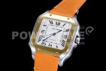 Cartier Santos de Cartier 35mm 2018 V6F 1:1 Best Edition White Dial RG Bezel on The orange belt MIYOTA 9015 Super Clone Watch - Image 3