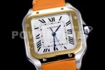 Cartier Santos de Cartier 35mm 2018 V6F 1:1 Best Edition White Dial RG Bezel on The orange belt MIYOTA 9015 Super Clone Watch - Image 5