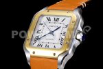 Cartier Santos de Cartier 35mm 2018 V6F 1:1 Best Edition White Dial RG Bezel on The orange belt MIYOTA 9015 Super Clone Watch - Image 6