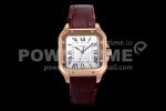Cartier Santos de Cartier 35mm RG V6F 1:1 Best Edition White Dial on Brown Leather Strap MIYOTA 9015 Super Clone Watch