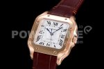 Cartier Santos de Cartier 35mm RG V6F 1:1 Best Edition White Dial on Brown Leather Strap MIYOTA 9015 Super Clone Watch - Image 3