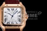 Cartier Santos de Cartier 35mm RG V6F 1:1 Best Edition White Dial on Brown Leather Strap MIYOTA 9015 Super Clone Watch - Image 4