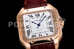 Cartier Santos de Cartier 35mm RG V6F 1:1 Best Edition White Dial on Brown Leather Strap MIYOTA 9015 Super Clone Watch - Image 5