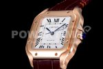 Cartier Santos de Cartier 35mm RG V6F 1:1 Best Edition White Dial on Brown Leather Strap MIYOTA 9015 Super Clone Watch - Image 6