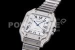 Cartier Santos de Cartier 35mm SS Diamonds Bezel V6F 1:1 Best Edition White Dial on SS SmartLinks Bracelet MIYOTA 9015 Super Clone Watch - Image 3
