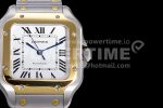 Cartier Santos de Cartier 35mm SS/YG 2018 V6F 1:1 Best Edition White Dial on SS/YG SmartLinks Bracelet MIYOTA 9015 Super Clone Watch - Image 4