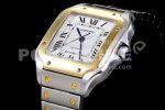 Cartier Santos de Cartier 35mm SS/YG 2018 V6F 1:1 Best Edition White Dial on SS/YG SmartLinks Bracelet MIYOTA 9015 Super Clone Watch - Image 6