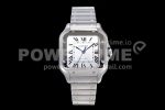Cartier Santos de Cartier 35mm SS 2018 BVF 1:1 Best Edition White Dial on SS SmartLinks Bracelet MIYOTA 9015 Super Clone Watch V2
