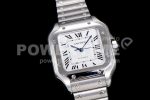 Cartier Santos de Cartier 35mm SS 2018 BVF 1:1 Best Edition White Dial on SS SmartLinks Bracelet MIYOTA 9015 Super Clone Watch V2 - Image 2