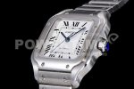 Cartier Santos de Cartier 35mm SS 2018 BVF 1:1 Best Edition White Dial on SS SmartLinks Bracelet MIYOTA 9015 Super Clone Watch V2 - Image 6