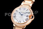 Cartier Ballon Bleu 33mm SS V6F 1:1 Best Edition White Dial Full paved diamonds bezel on SS Bracelet Ronda Quartz Super Clone Watch - Image 3
