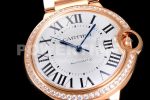 Cartier Ballon Bleu 33mm SS V6F 1:1 Best Edition White Dial Full paved diamonds bezel on SS Bracelet Ronda Quartz Super Clone Watch - Image 5