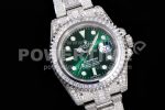 Rolex Submariner White Diamond Bezel SS TWF Best Edition Green Dial SS Bracelet A3135 Super Clone Watch - Image 2