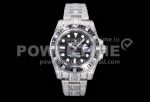 Rolex Submariner Black Diamonds Bezel SS TWF Best Edition Black Dial on SS Bracelet A3135 Super Clone Watch