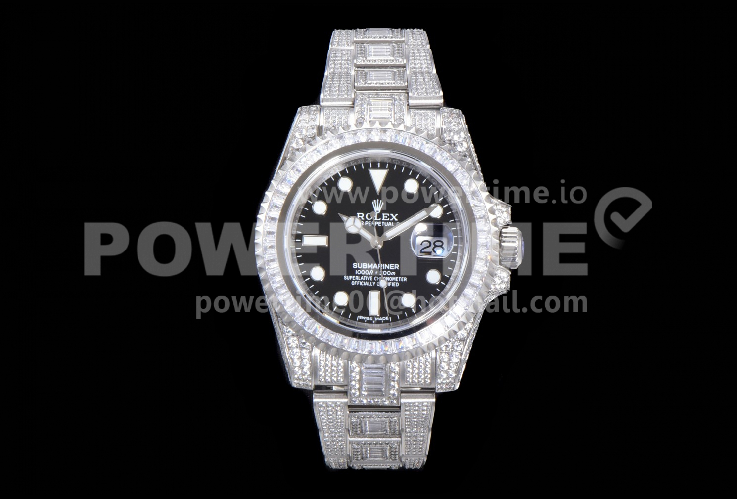 Rolex Submariner White Diamond Bezel SS TWF Best Edition Black Dial SS Bracelet A3135 Super Clone Watch