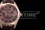 VACHERON CONSTANTIN Fiftysix RG 40mm ZF 1:1 Best Edition Brown Dial on Brown Leather Strap A1326 Super Clone Watch - Image 4