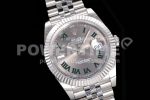 Rolex DateJust 41 126334 VSF 1:1 Best Edition 904L Steel Gray Dial Green Roman Markers on SS Jubilee Bracelet VS3235 Super Clone Watch - Image 4