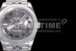 Rolex DateJust 41 126334 VSF 1:1 Best Edition 904L Steel Gray Dial Green Roman Markers on SS Jubilee Bracelet VS3235 Super Clone Watch - Image 3