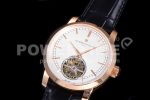 Vacheron Constantin Traditionnelle Tourbillon RG TWF Best Edition White Dial on Black Leather Strap Super Clone Watch - Image 3
