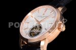 Vacheron Constantin Traditionnelle Tourbillon RG TWF Best Edition White Dial on Black Leather Strap Super Clone Watch - Image 6
