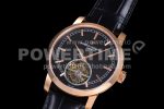 Vacheron Constantin Traditionnelle Tourbillon RG TWF Best Edition Black Dial on Black Leather Strap Super Clone Watch - Image 3