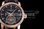 Vacheron Constantin Traditionnelle Tourbillon RG TWF Best Edition Black Dial on Black Leather Strap Super Clone Watch - Image 4